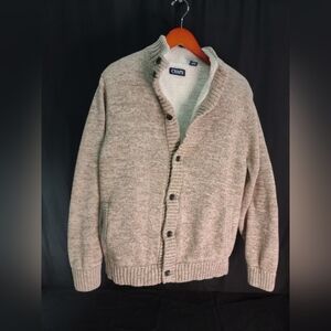 Chaps Fleece Lined Sweater Tan XL